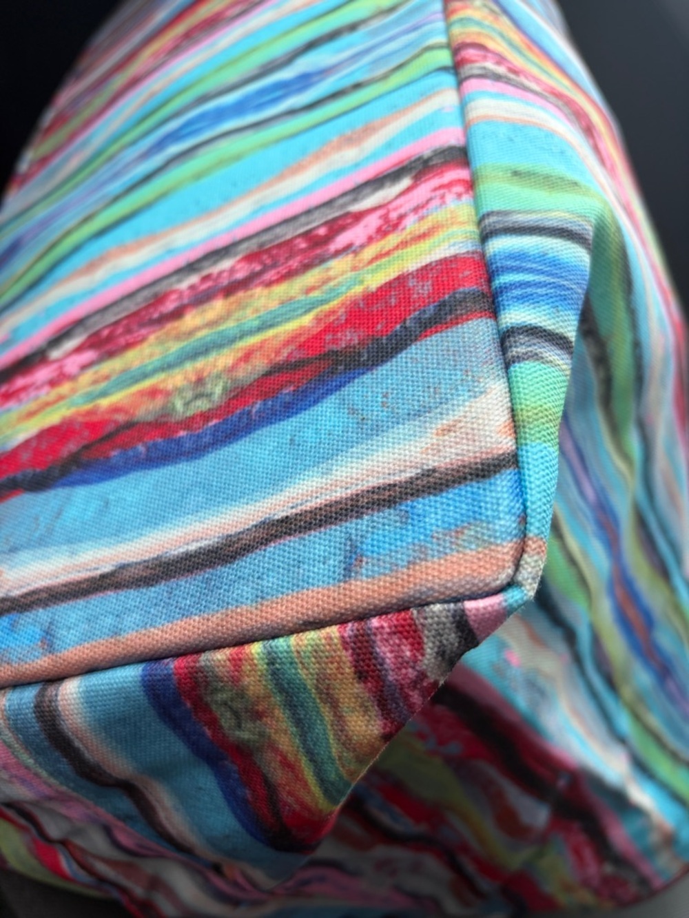 MB GREENE TOTE Colorful Striped with Teal Handles $98 NEW WITH TAGS - Picture 8 of 10